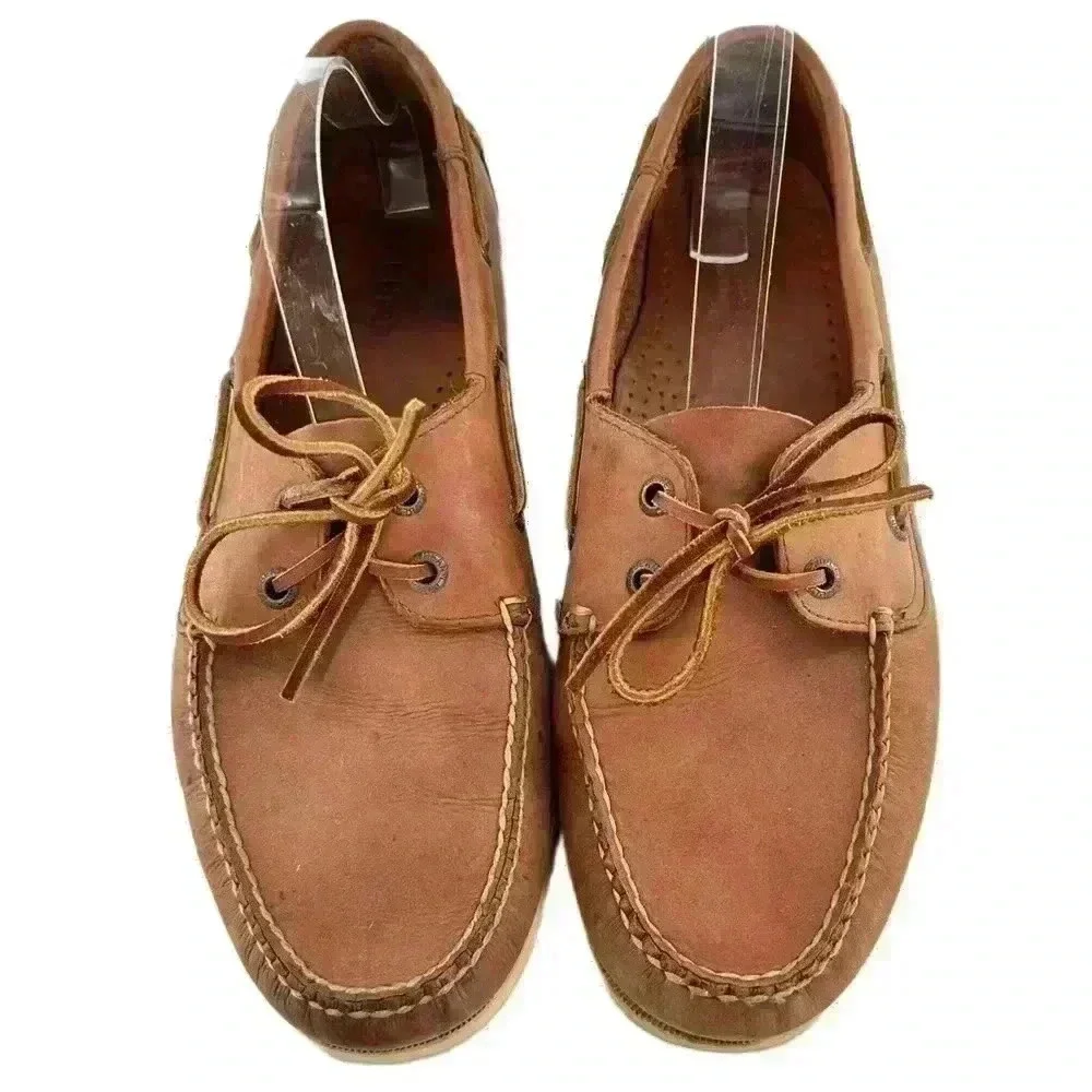 LL Bean mens size 11 Napa leather boat shoes coastal